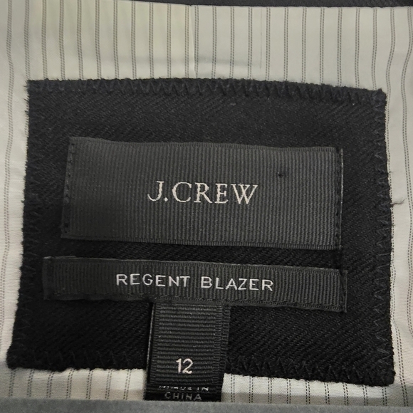 J. Crew Regent Blazer Wool Blend in Black Academia Preppy Equestrian Office Care - Picture 9 of 10